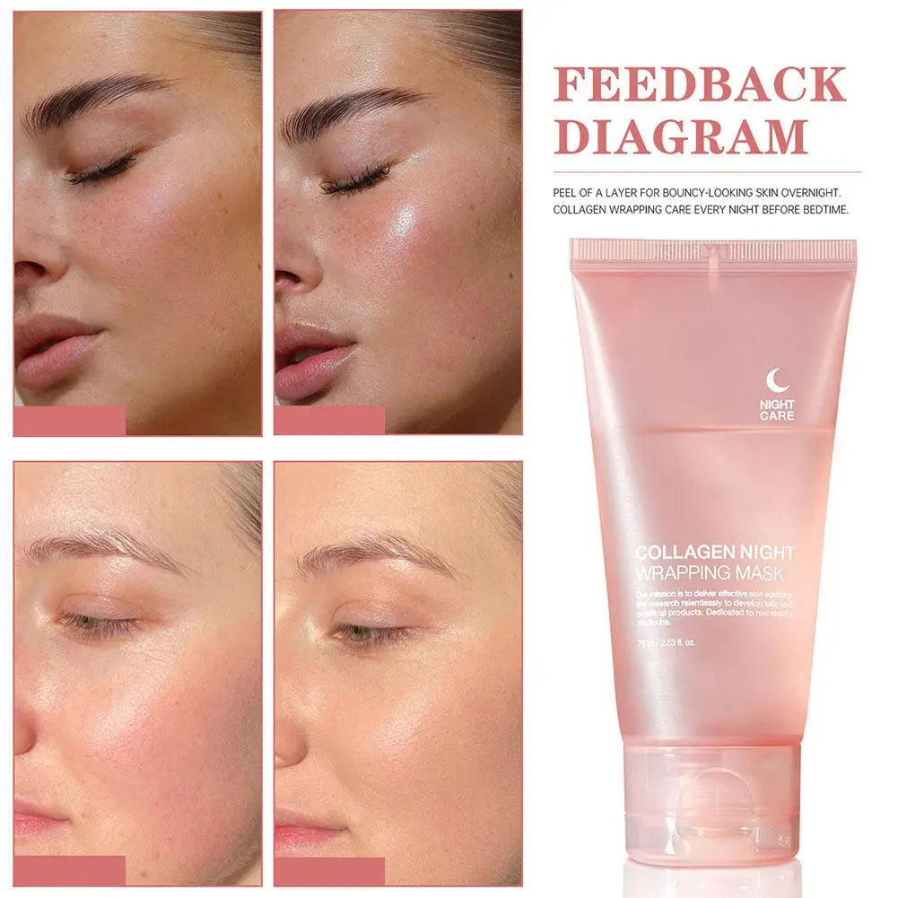 Cocoon Collagen Overnight Wrapping Mask — in use
